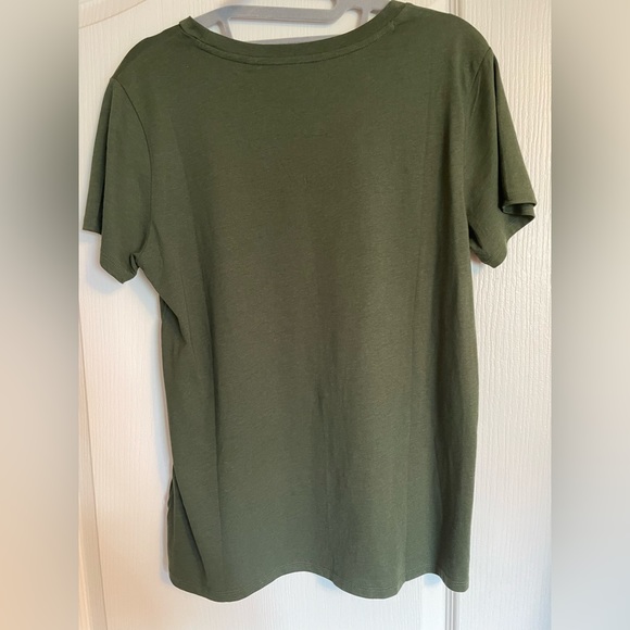 Guess green leopard bling t-shirt. Size small. - Picture 2 of 4